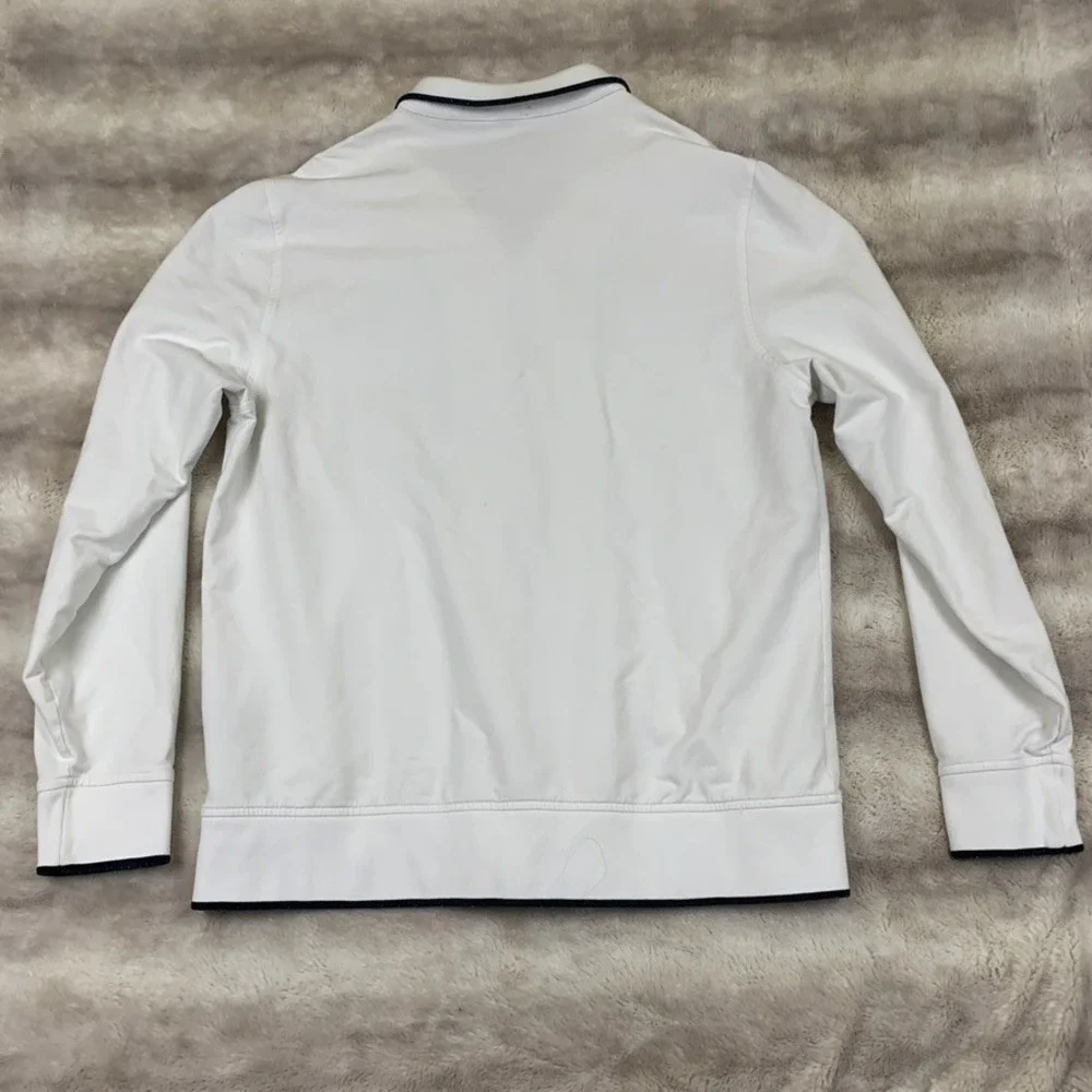 Patrick Assaraf Mens Full Zip Track Jacket‎ Large Pima Cotton White Lightweight